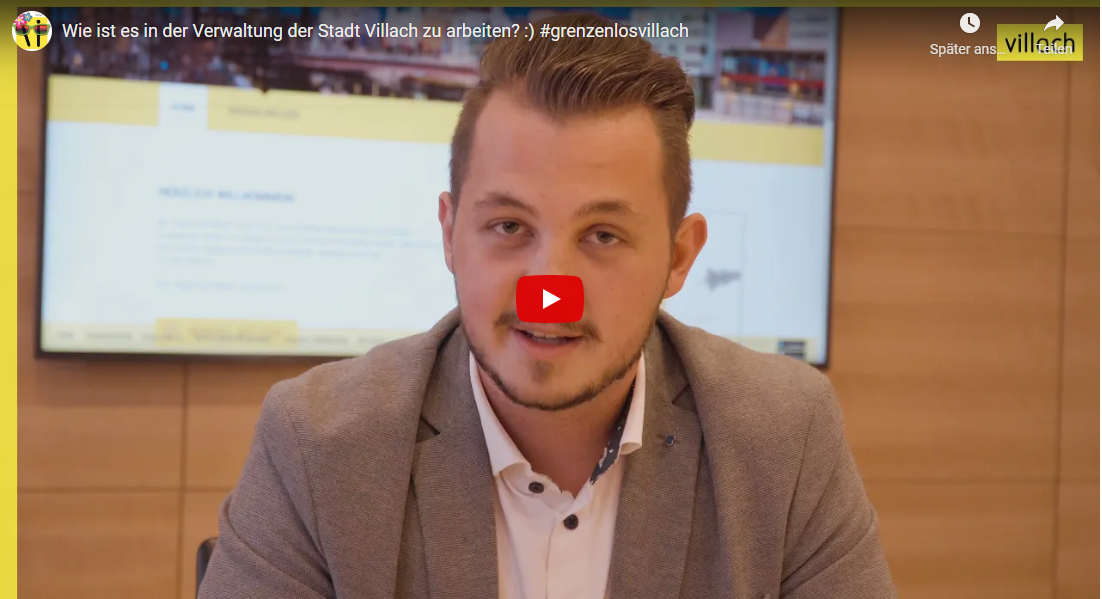 YouTube Video wie ist es in der Verwaltung zu arbeiten - Stadt Villach