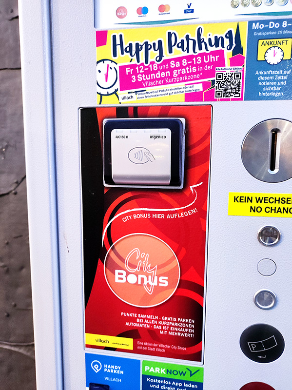 Parkautomat mit City-Bonus