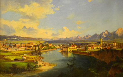 J. Canciani: Villach von St. Martin aus, um 1866