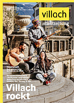 Cover Stadtzeitung Nr. 02/2026 mit Titelstory "Villach rockt"