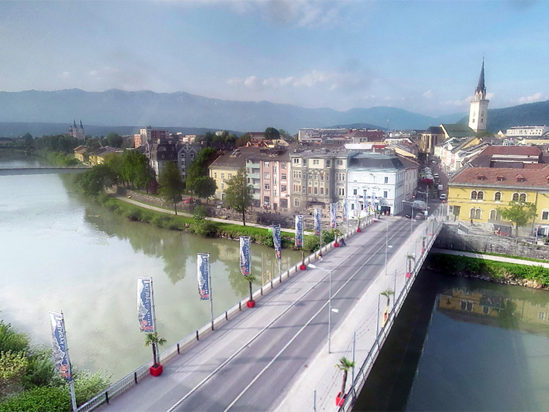 Bild von der Webcam auf Villach im Sommer