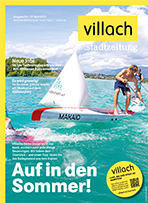 Cover Stadtzeitung Nr. 0/2023 mit Titelstory "Ab in den Sommer" Bäder der Stadt Villach