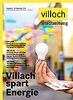 Cover Stadtzeitung Nr. 09/2022 mit Titelstory "Villach spart Energie"