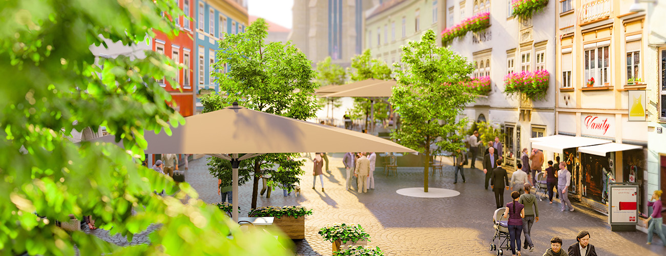 Blick auf den Villacher Hauptplatz