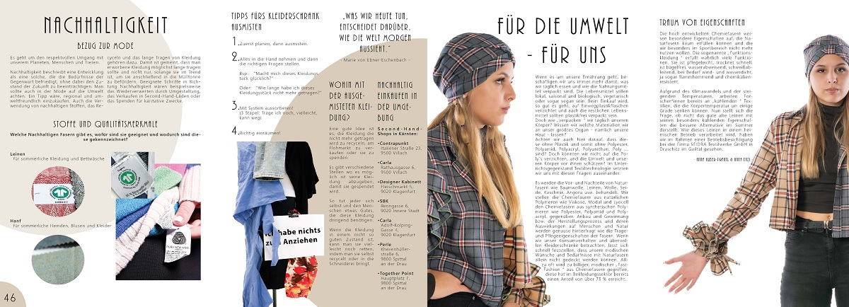 Magazinseiten mit Bekleidung