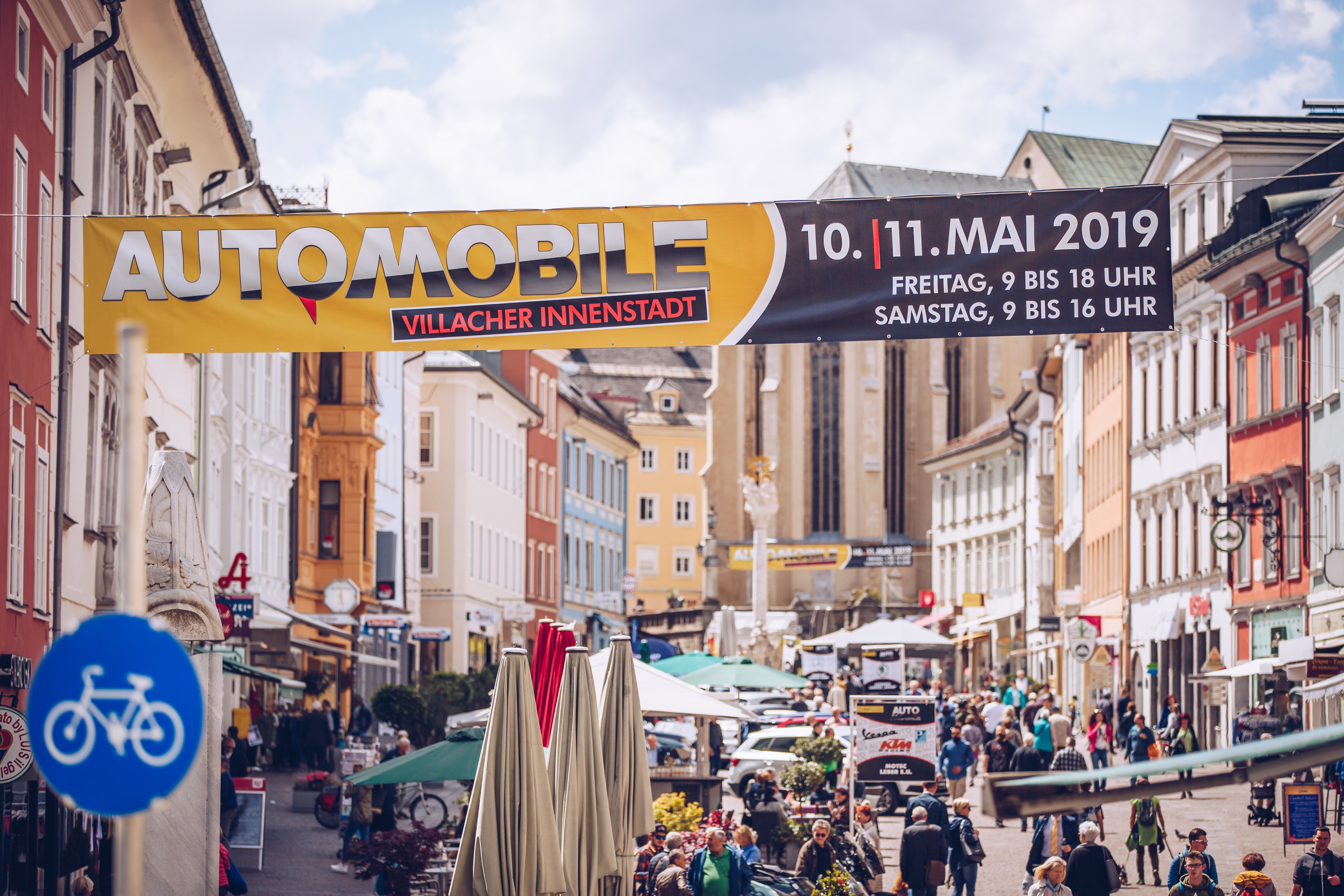 Ausstellung über mehrere Plätze in der Villacher Innenstadt