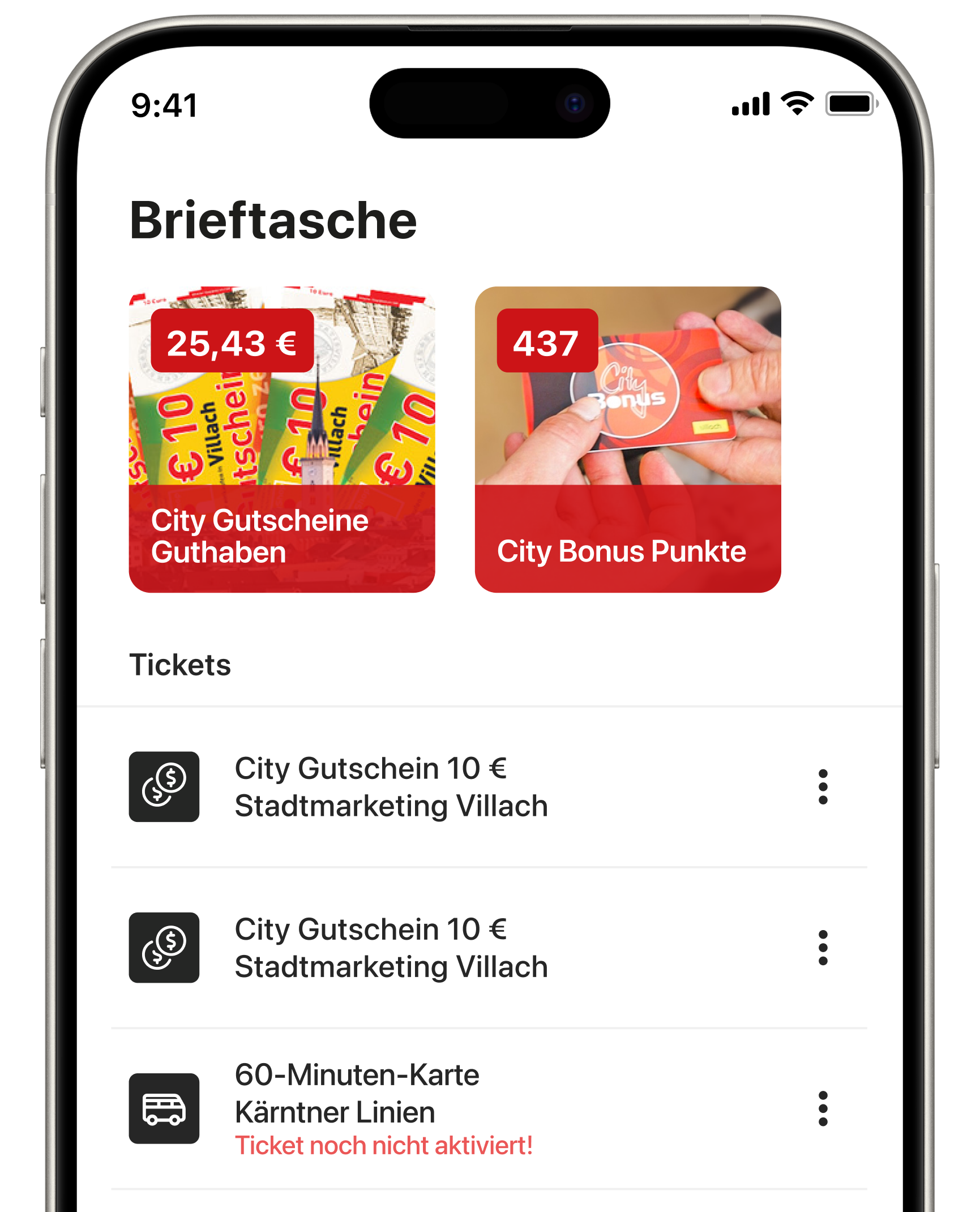 Digitale Wallet in der App