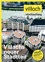 Cover Stadtzeitung Nr. 09/2023 mit Titelstory "MaxPalais - Villachs neuer Stadtteil"