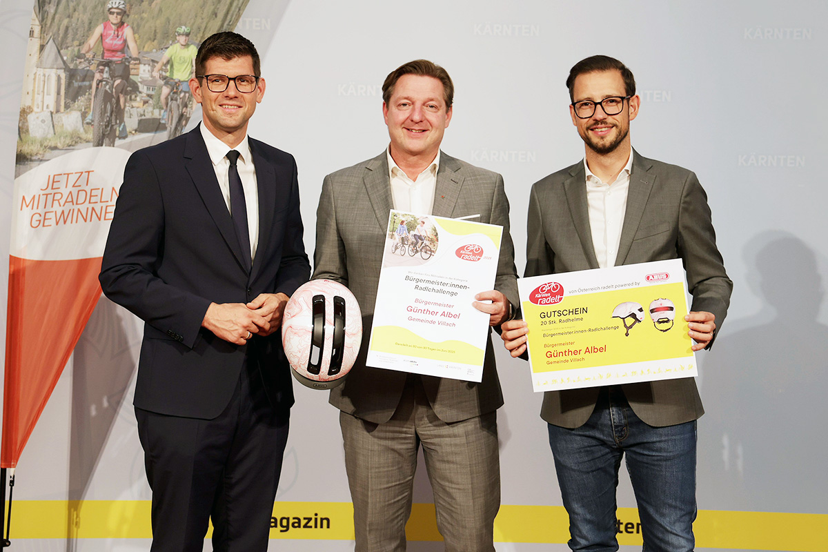 Auszeichnung für die Stadt Villach - 1. Platz Kärnten radelt