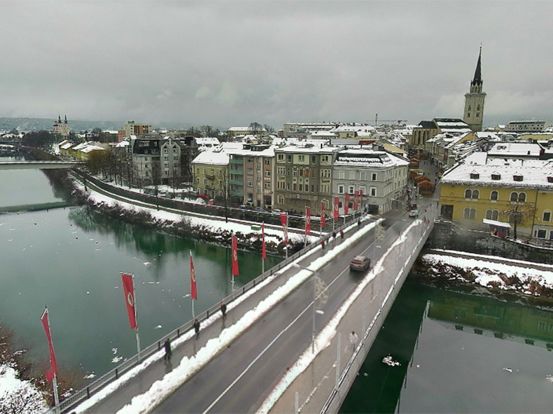 Bild von der Webcam auf Villach im Winter
