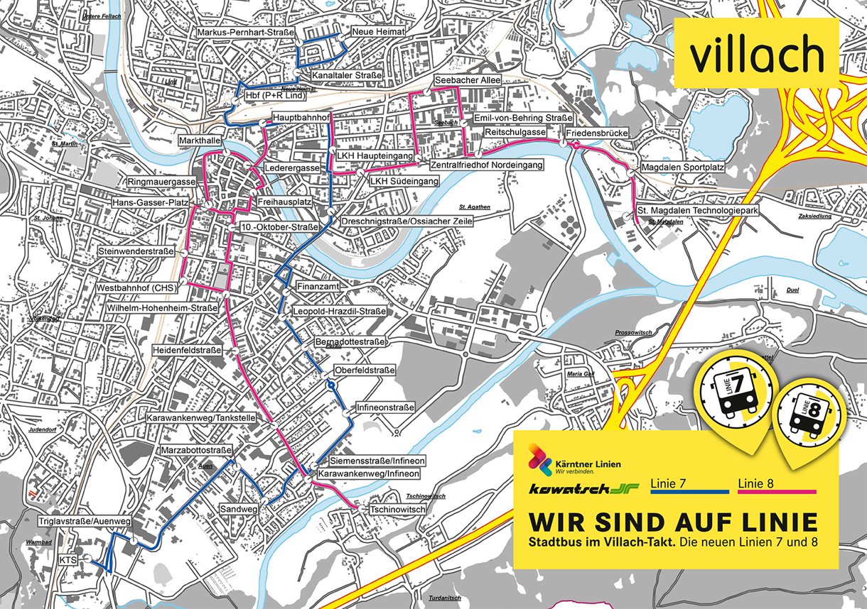 Bus-Haltestellen Linie 7 und 8