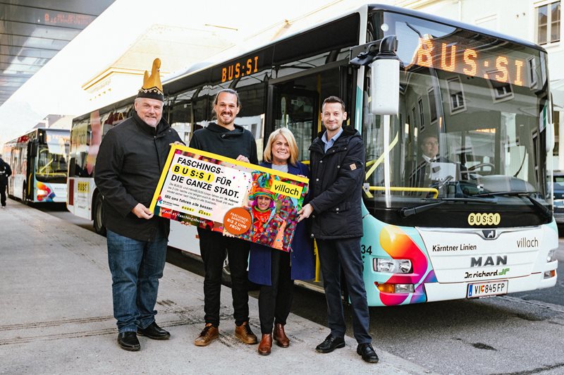 Gildenkanzler Karl Glanznig, Verkehrsreferent Stadrat Sascha Jabali Adeh, Kulturreferentin Gerda Sandriesser und Daniel Besic von Dr. Richard (v.l.)