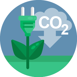 Photovoltaik Icon eingespartes CO2 Insgesamt
