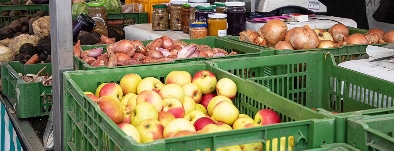 Stand am Wochenmarkt