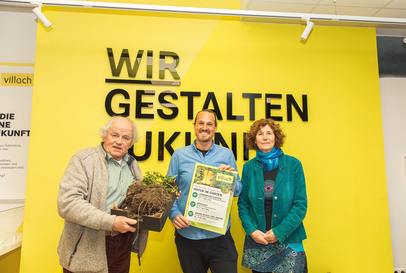 Von links Hans Madritsch, Stadtrat Sascha Jabali Adeh, Christiane Halder.
