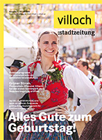 Cover Stadtzeitung Nr. 07/2025 mit Titelstory "80 Jahre Villacher Kirchtag"