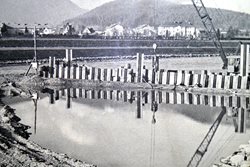 Errichtung des Draudückers im Jahr 1968